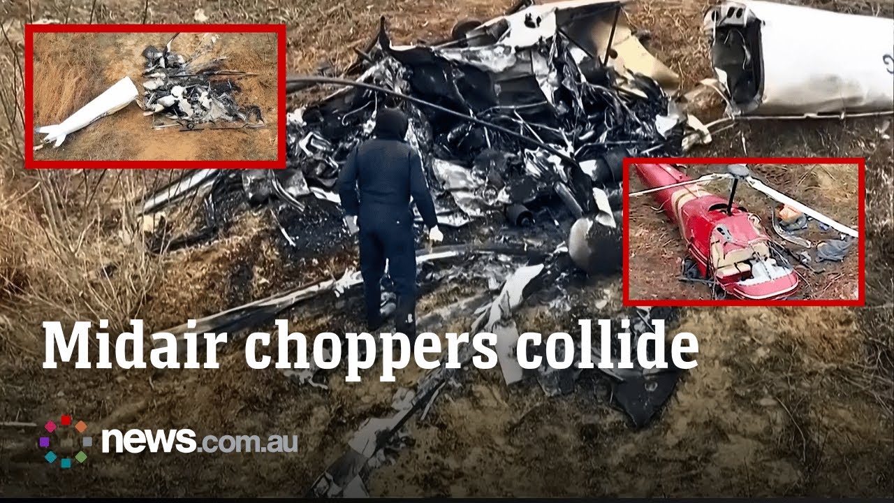 Helicopters fall from sky after midair collision. – The Australian News