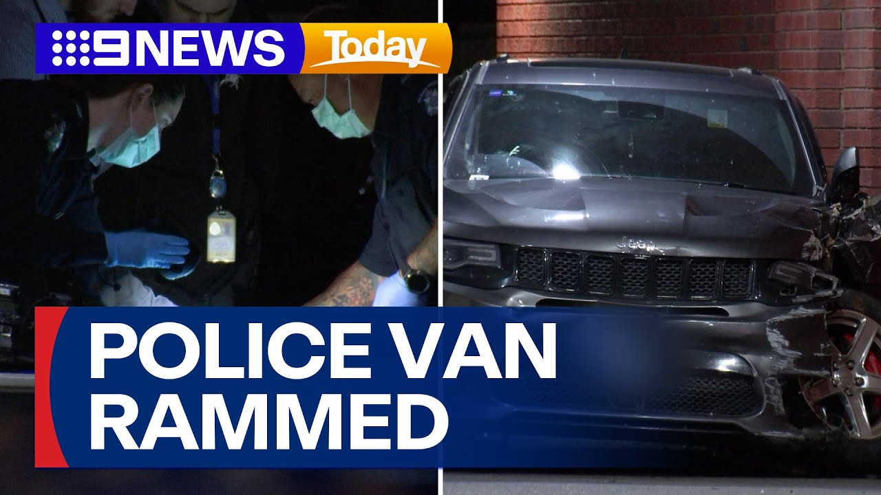 Shots fired as police car allegedly rammed in Melbourne | 9 News ...