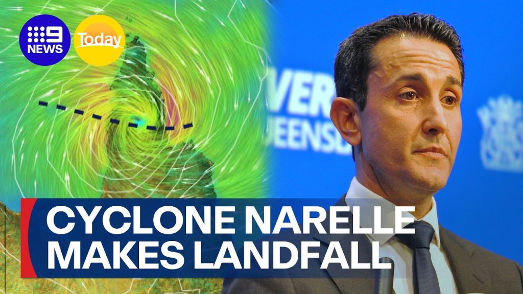 Tropical Cyclone Narelle makes landfall in Queensland | 9 News ...