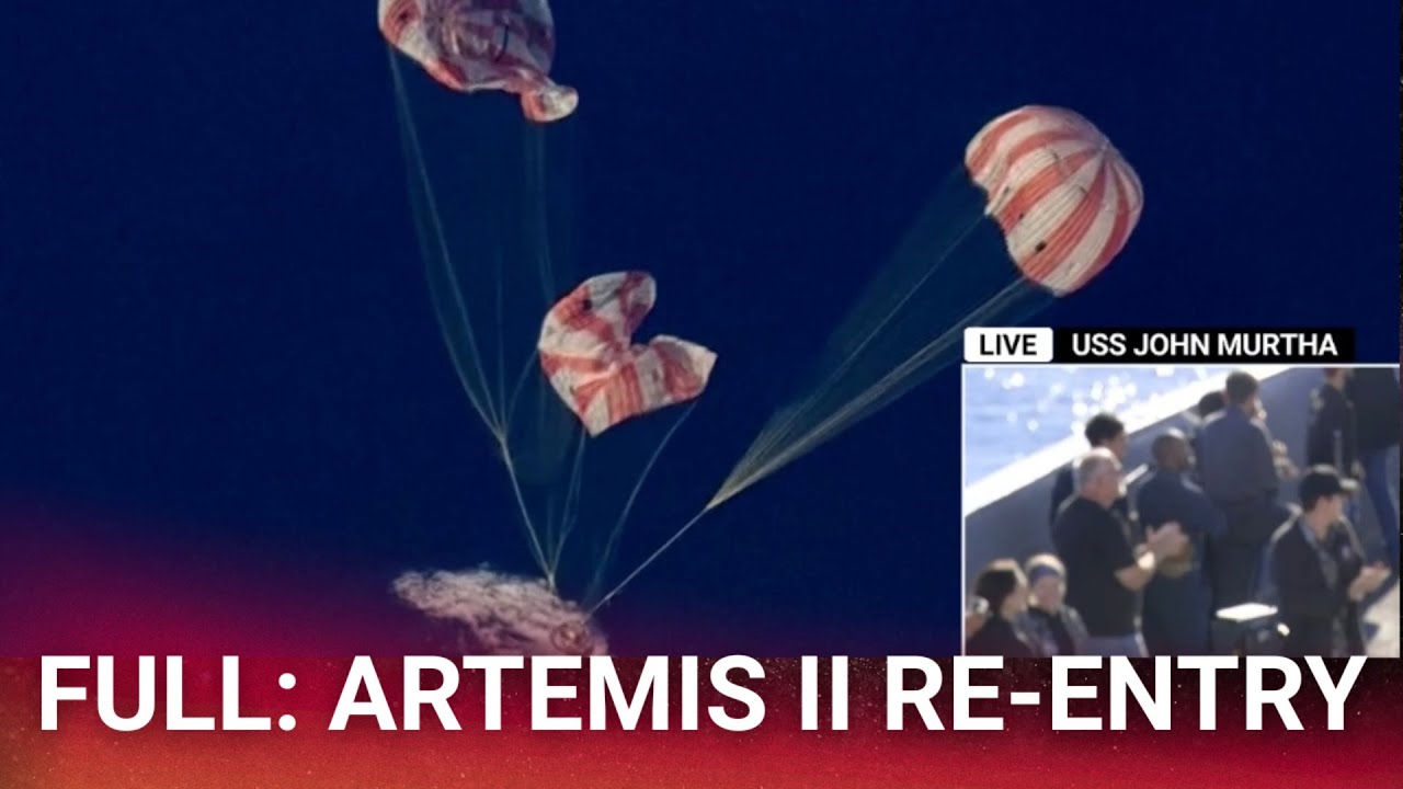 FULL: Artemis II’s fiery return to Earth after historic Moon mission ...