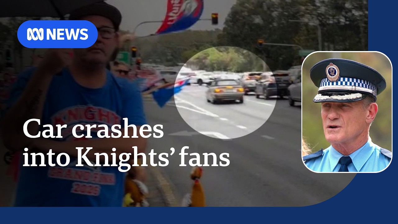 Plater P-plater in custody after car crashes into Newcastle Knights’ fans ...