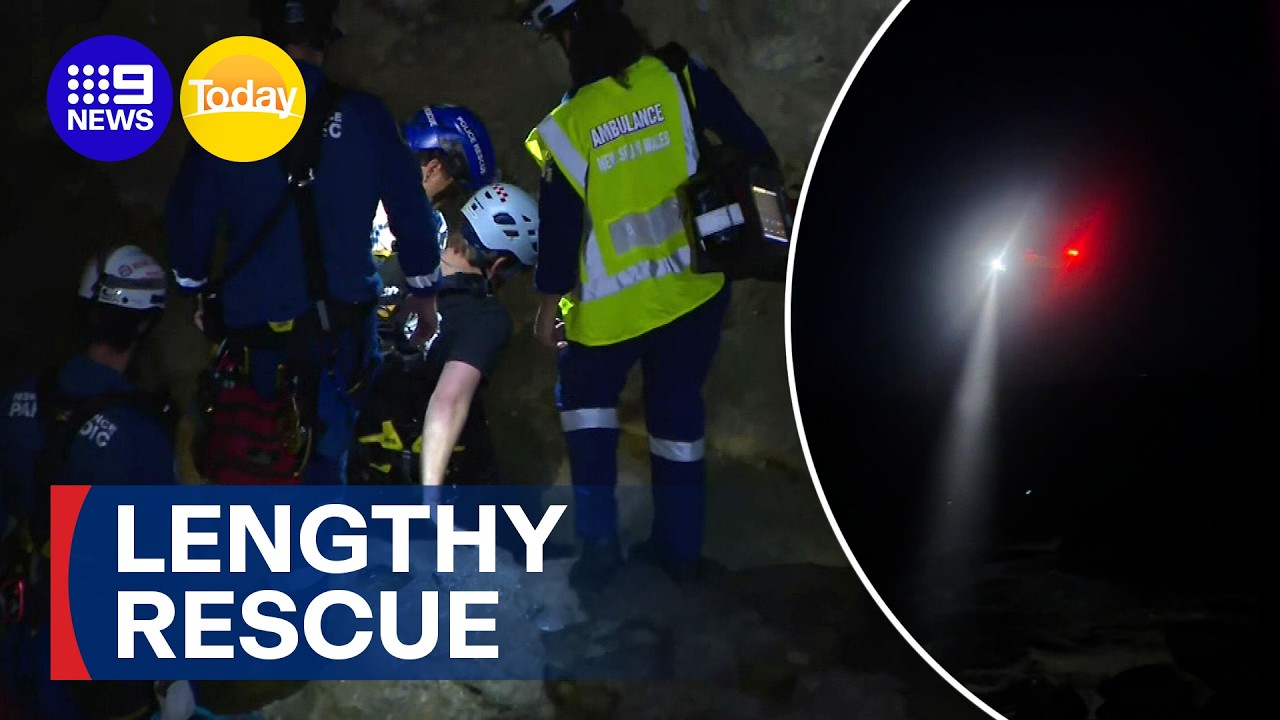 Young man rescued after falling down cliff at Bondi Beach | 9 News ...